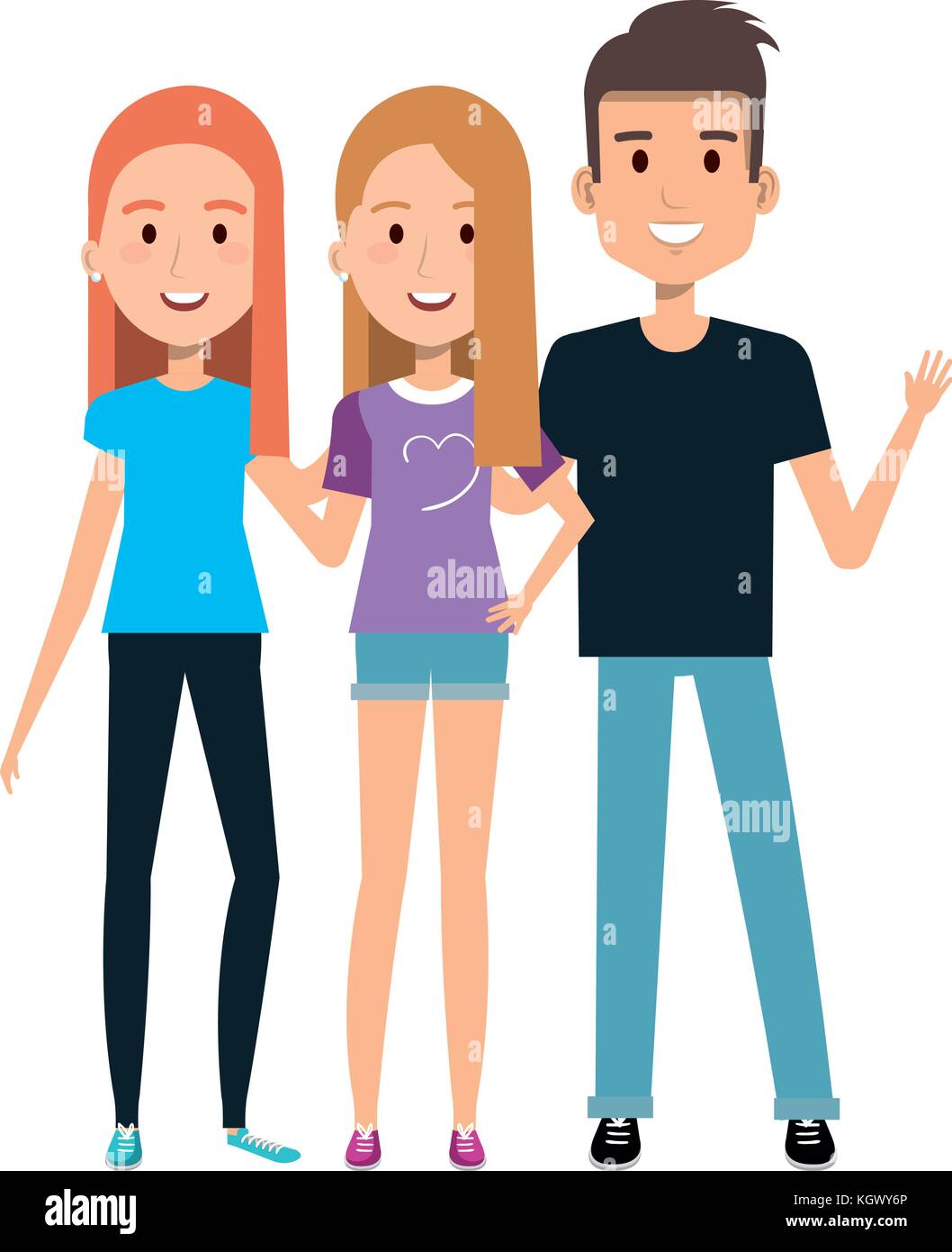 group of persons avatars characters vector illustration design Stock ...