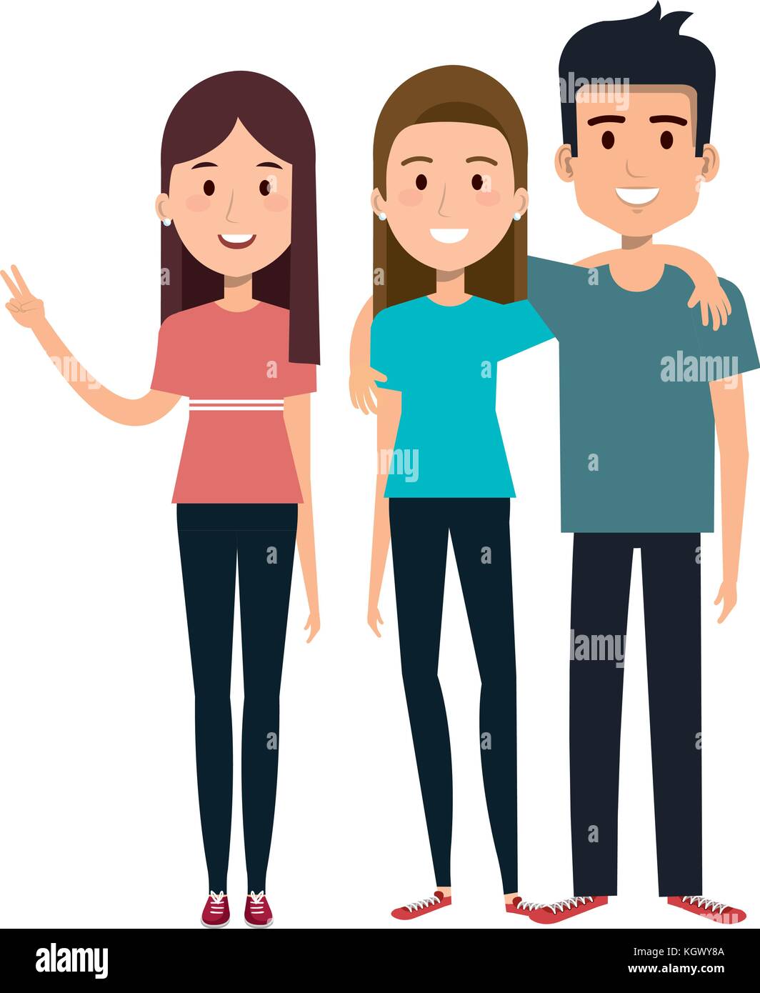 group of persons avatars characters vector illustration design Stock ...