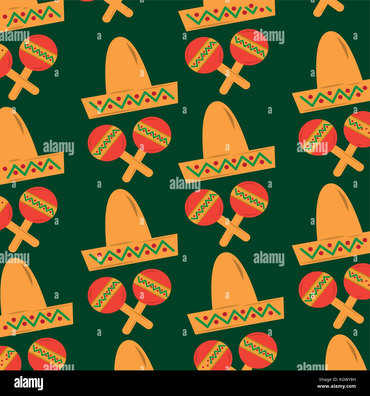 mexican hat and maracas folkore culture Stock Vector Image & Art - Alamy
