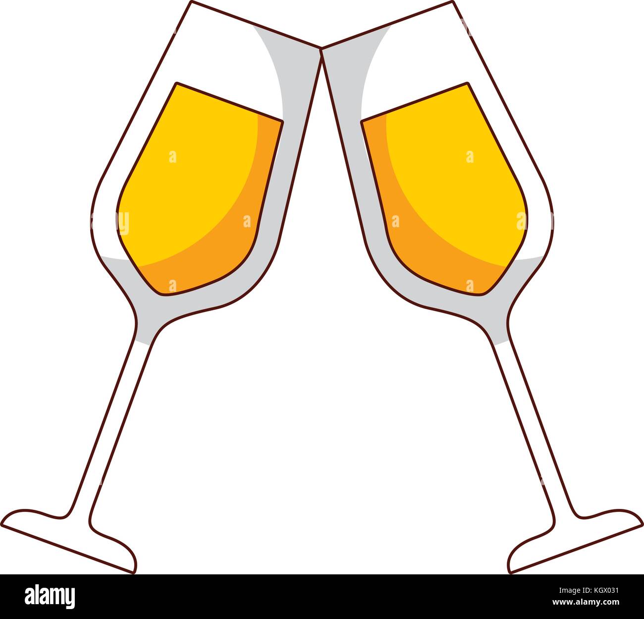 pair of champagne glass cheers drink celebration christmas Stock Vector ...