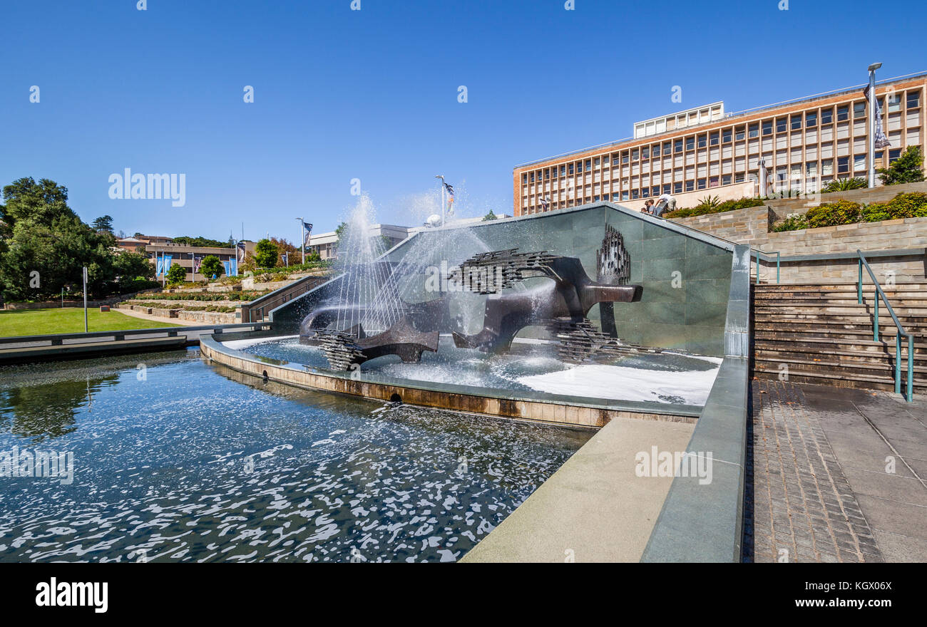 Australia, New South Wales, Hunter Region, Newcastle, Captain Cook Memorial Fountain in Civic Park Stock Photo