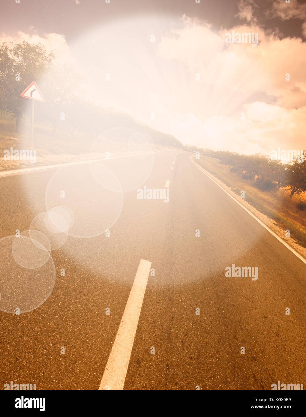 turn in the road Abstract background empty frame Stock Photo - Alamy