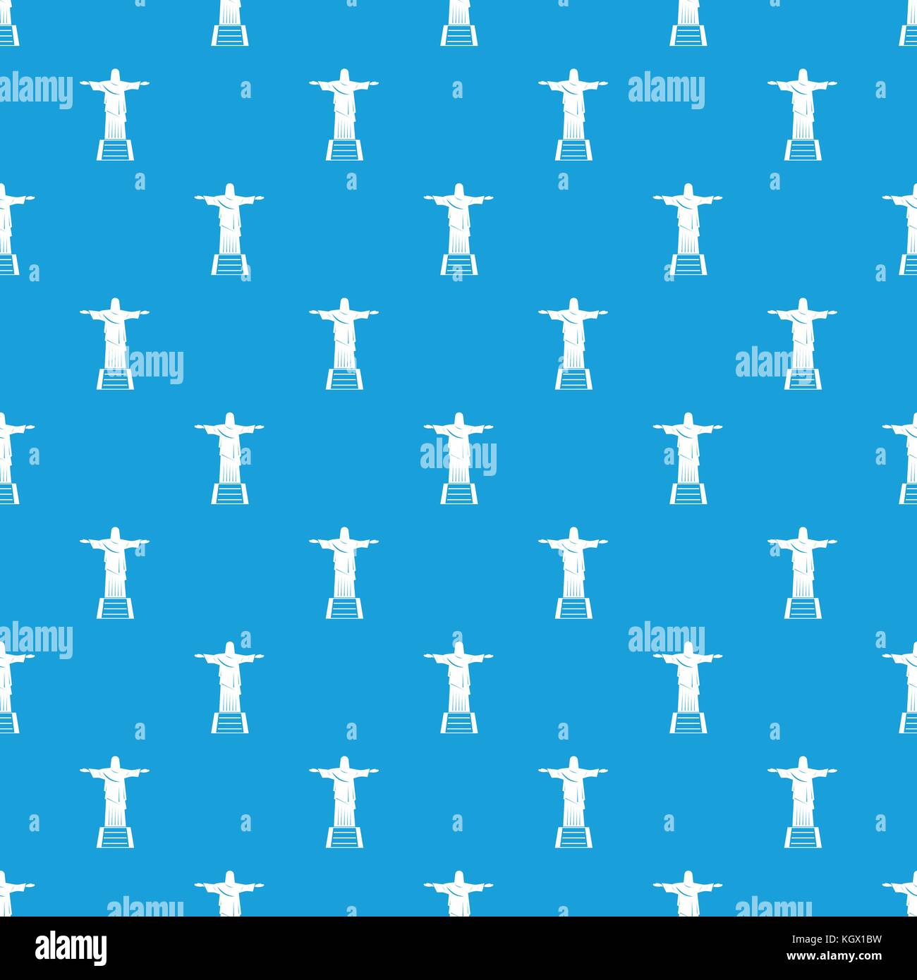 The Christ the Redeemer statue pattern seamless blue Stock Vector Image ...