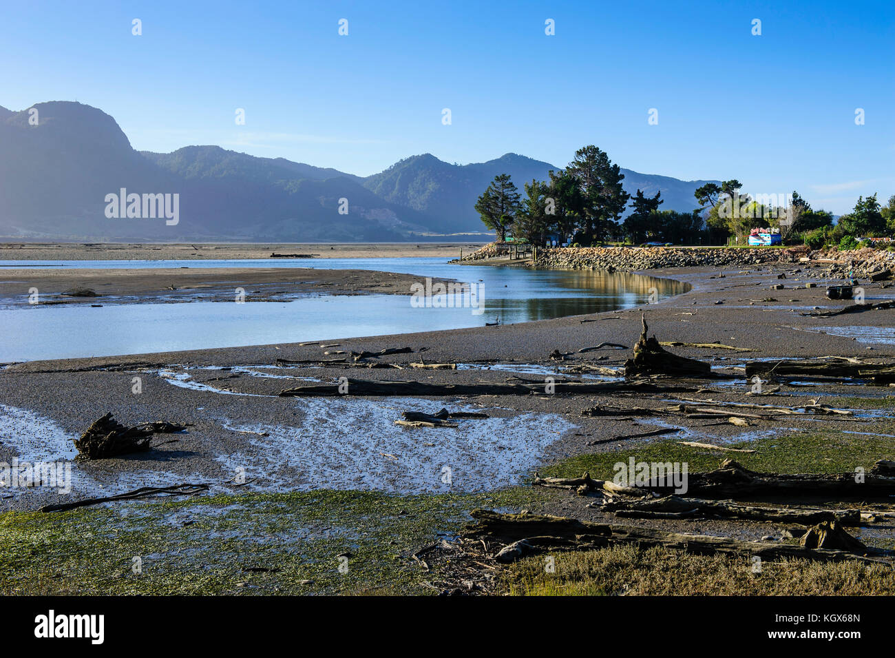 Aorere river, Collingwood, Golden Bay, South Island, New Zealand Stock