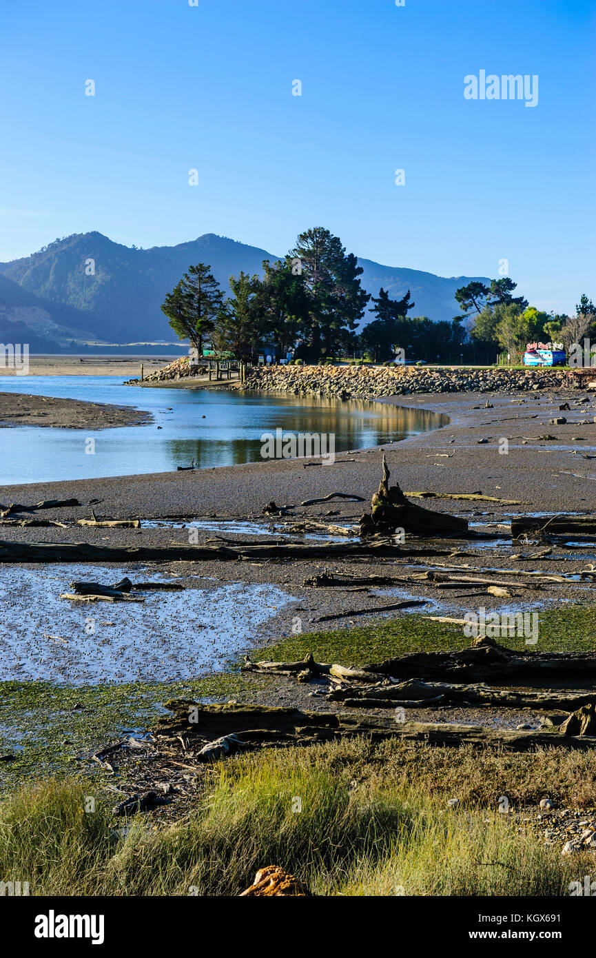 Aorere river, Collingwood, Golden Bay, South Island, New Zealand Stock