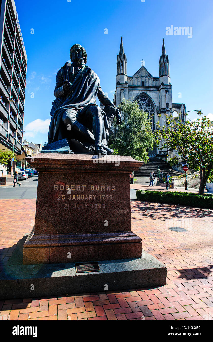 Robert Burns memorial on the Octagon, Dunedin, South Island, New