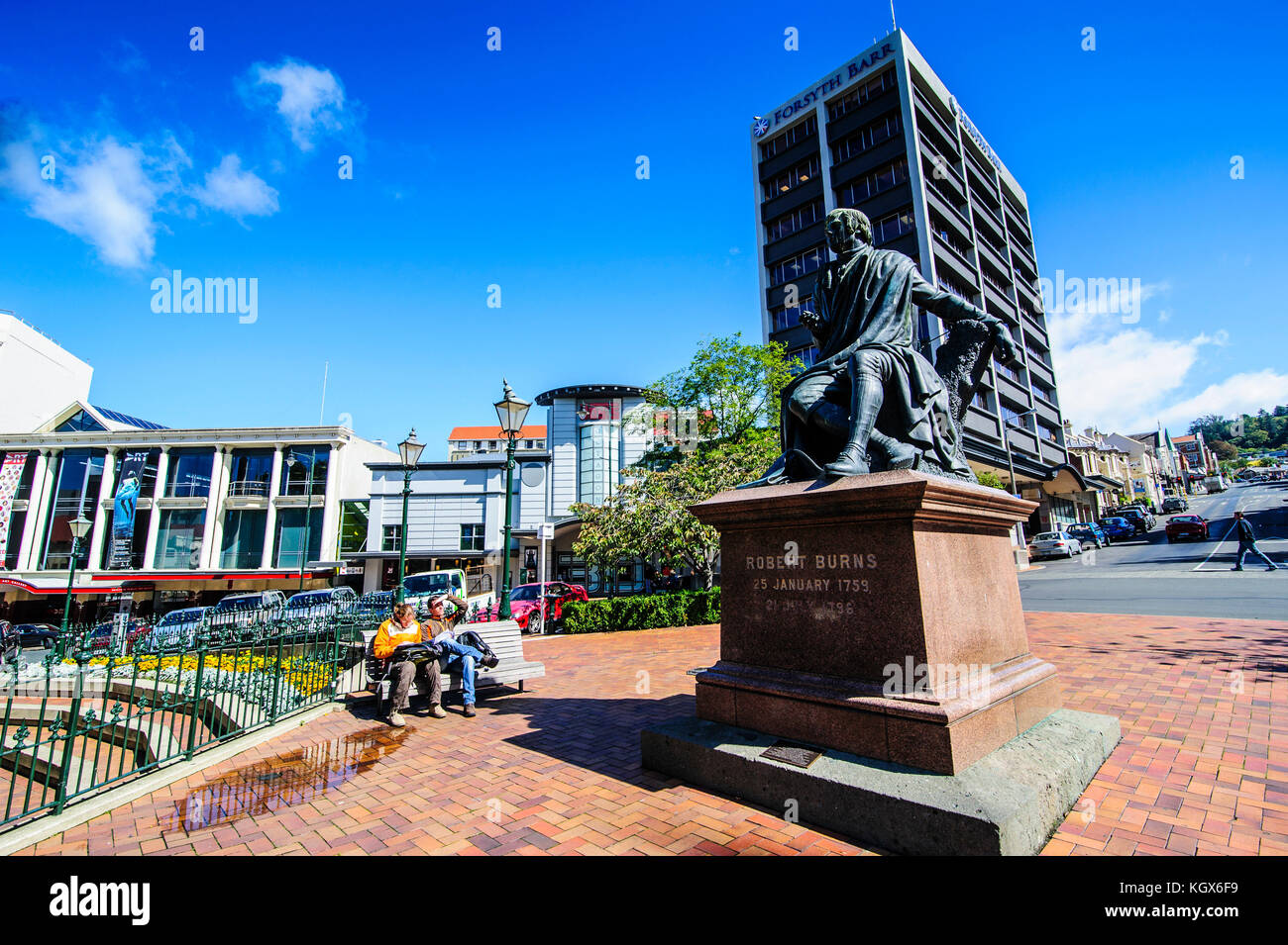 Robert Burns memorial on the Octagon, Dunedin, South Island, New
