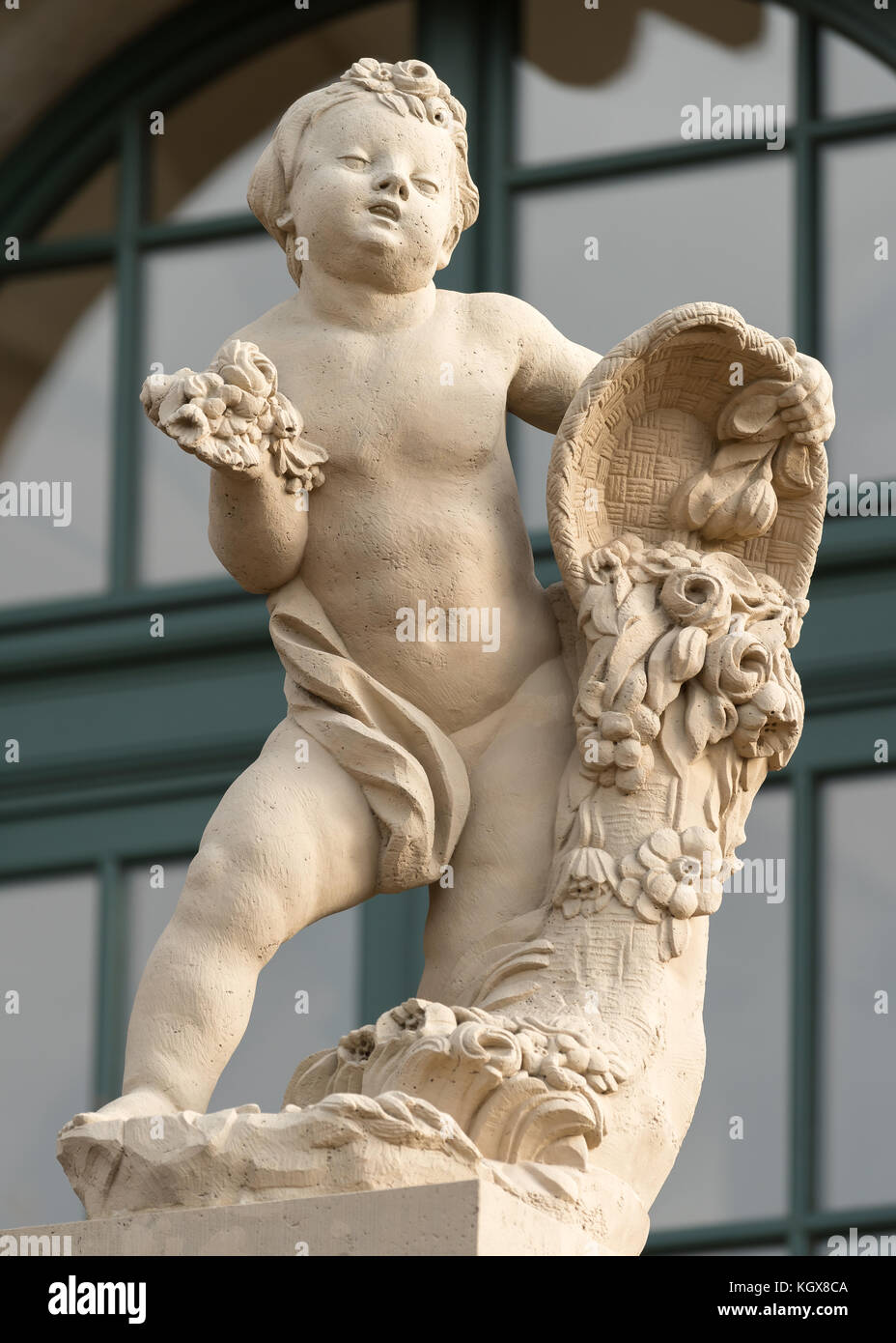 Statue in park of Zwinger in Dresden Germany in autumn Stock Photo