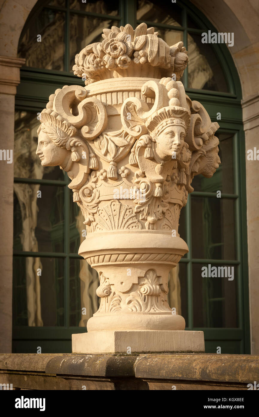 Statue in park of Zwinger in Dresden Germany in autumn Stock Photo