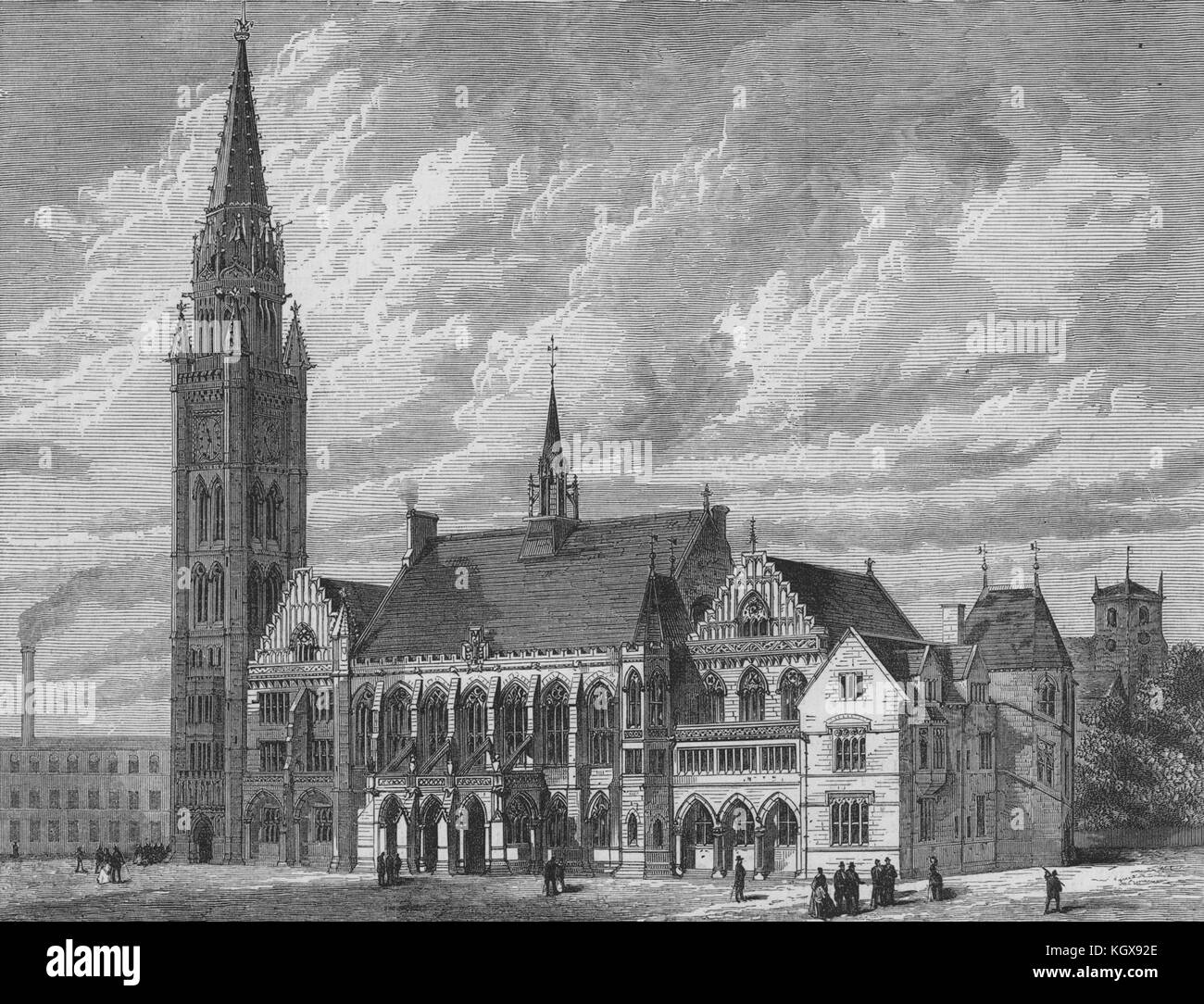 The town hall of Rochdale, Lancashire 1881. The Illustrated London News ...