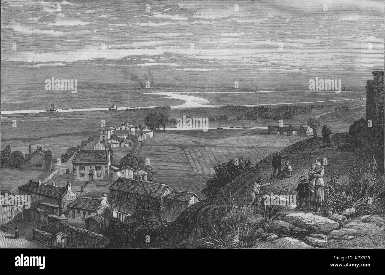 Mersey Warrington Runcorn Duke Of Bridgewater's canal Halton Cheshire 1883. The Illustrated London News Stock Photo