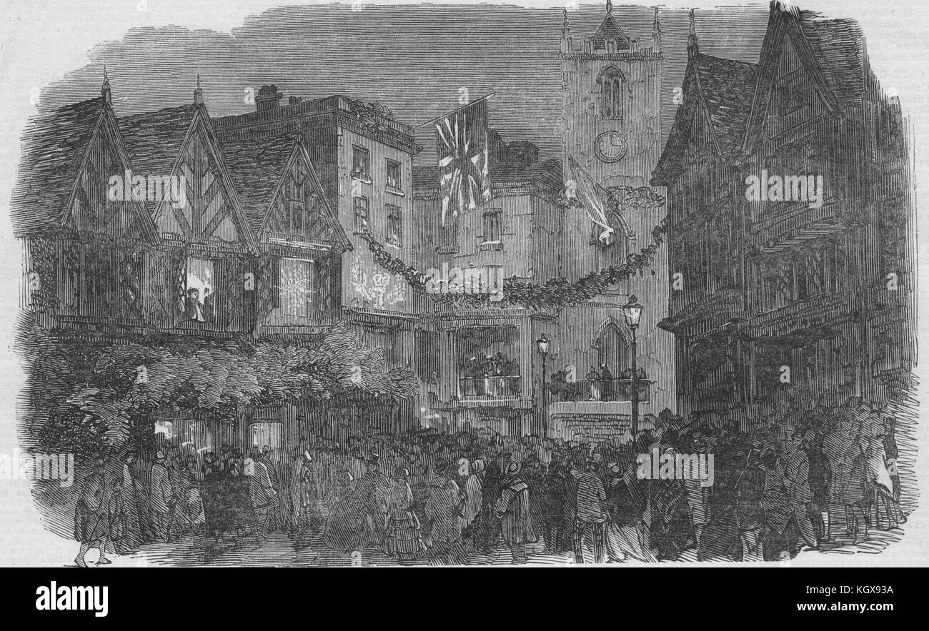 Chester fete celebrating marriages of Earl Grosvenor & Sir Watkin Wynn 1852. The Illustrated London News Stock Photo