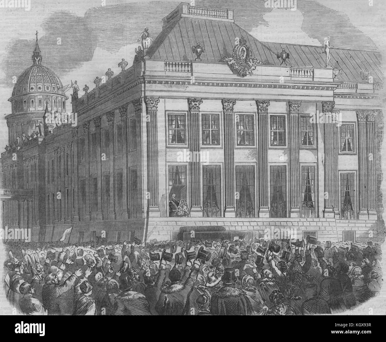 Prince & Princess Frederick William. King's Palace, Potsdam. Brandenburg 1858. The Illustrated London News Stock Photo