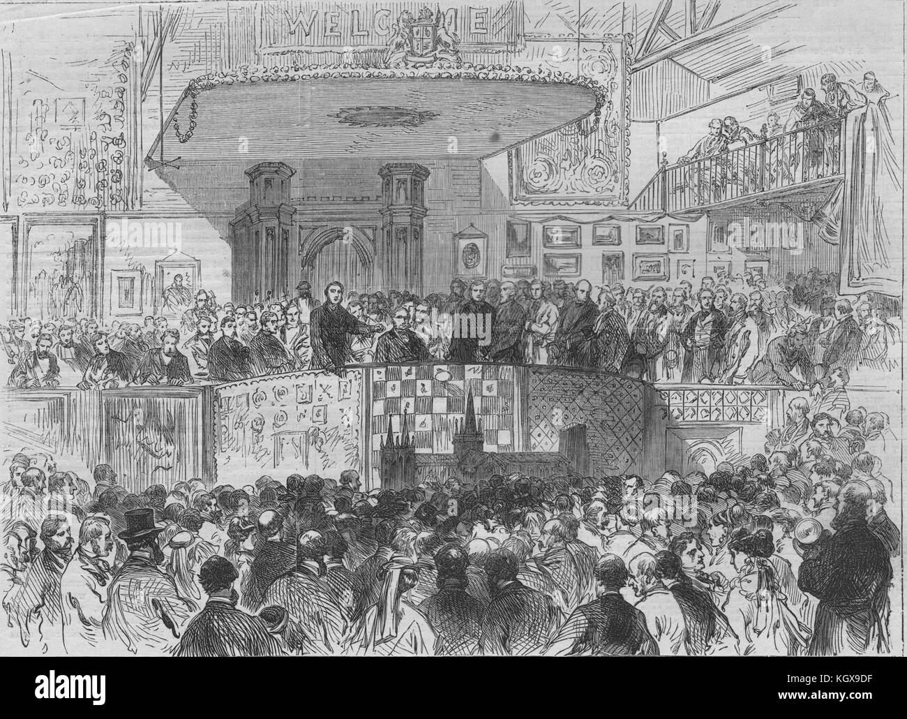 The South London Working Classes' Industrial Exhibition, Lambeth Baths 1869. The Illustrated London News Stock Photo