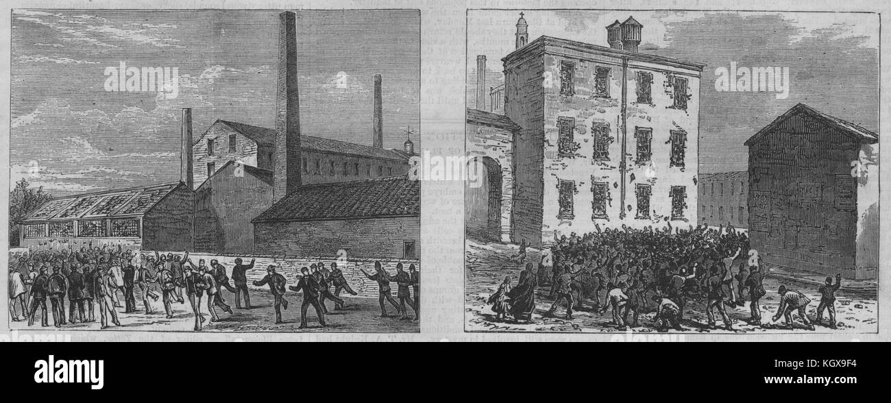 Colonel Raynsford Jackson's Mill; Hopwood's Mill. Lancashire 1878. The Illustrated London News Stock Photo