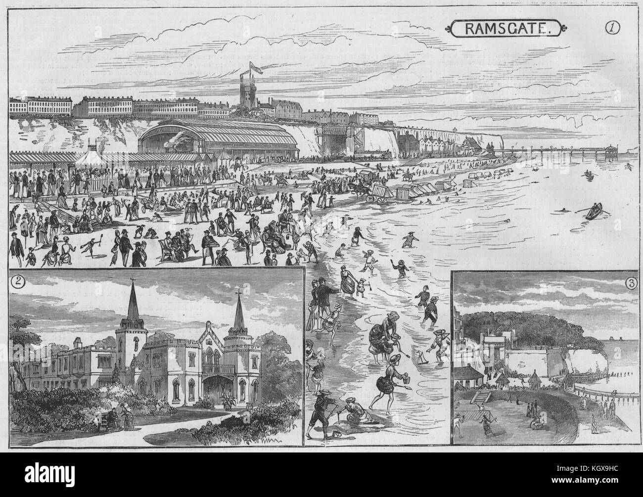 Ramsgate Sands & station. Sir Moses Montefiore's house. Pegwell Bay