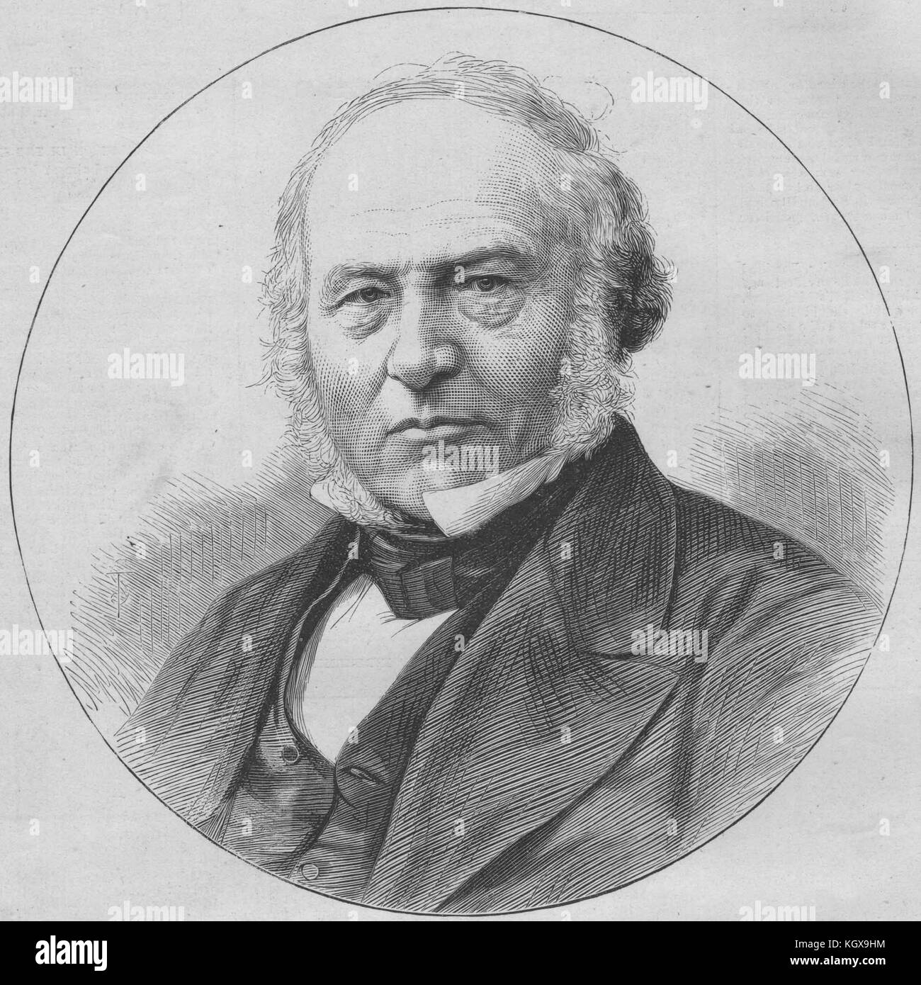 Sir Rowland Hill, the author of the Penny Postage. Portraits 1890. The