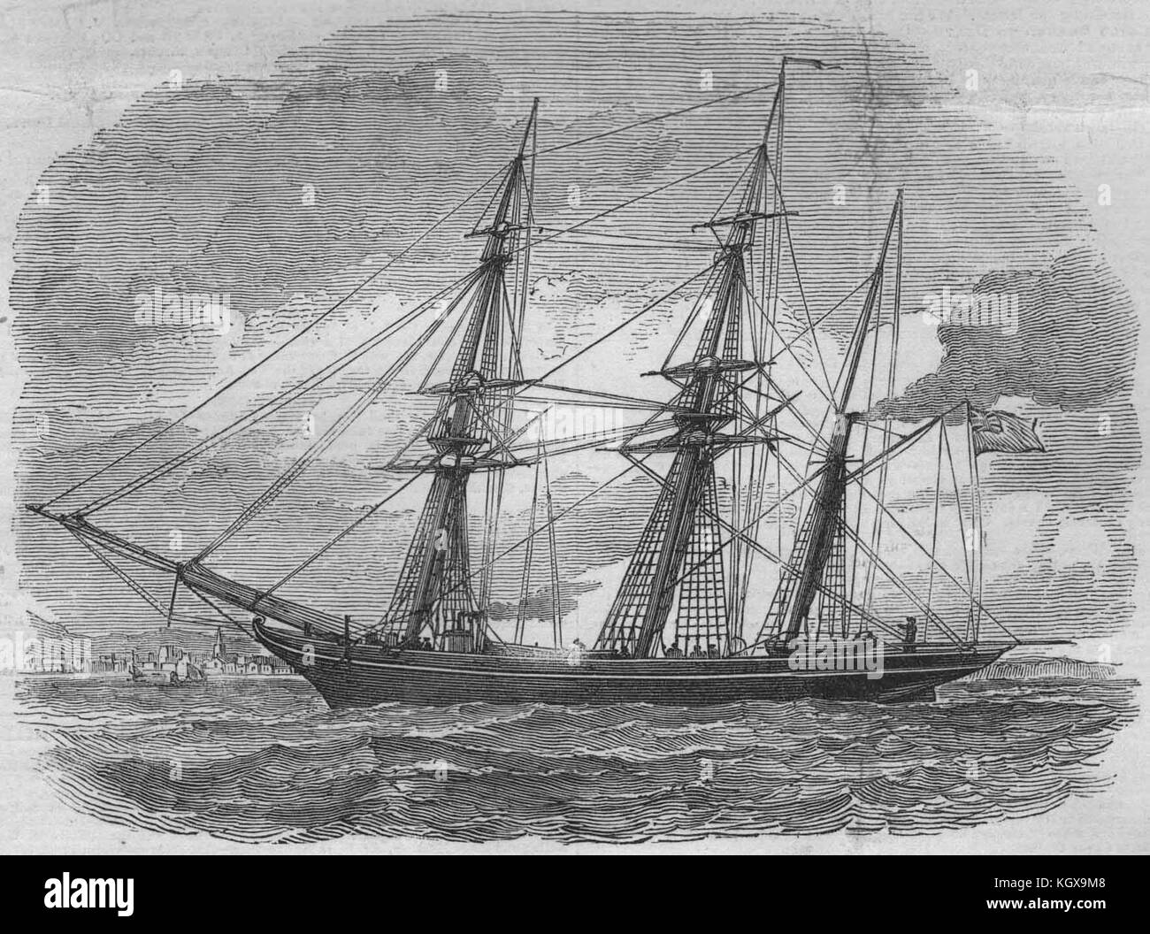 The iron steam screw collier, 'Q. E. D.'. Ships 1844. The Illustrated London News Stock Photo