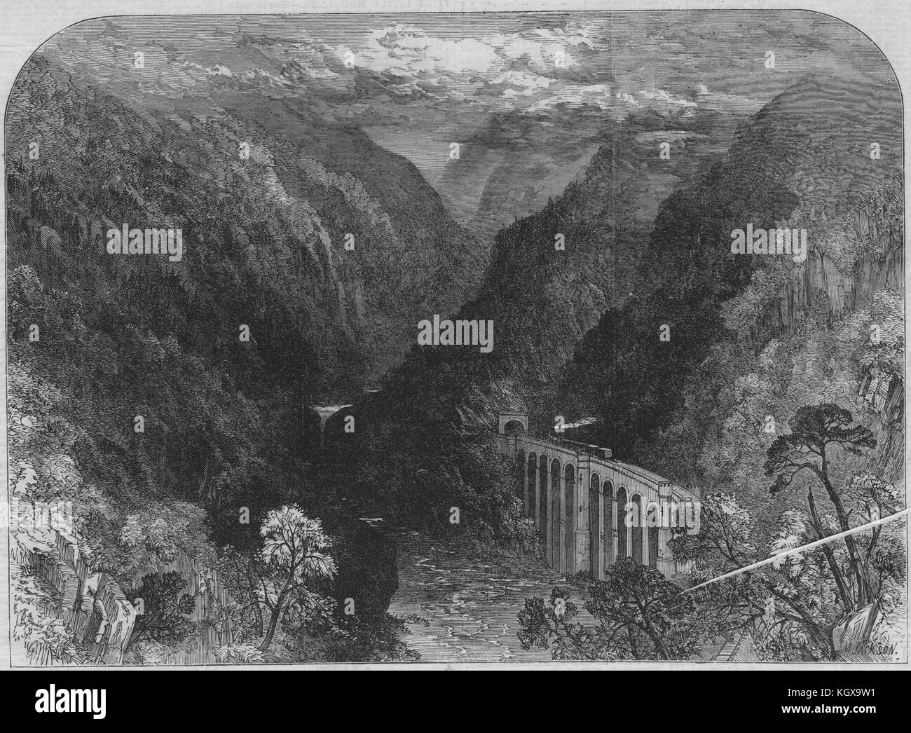 Inverness and Perth Railway. Killiecrankie. Scotland 1863. The Illustrated London News Stock Photo