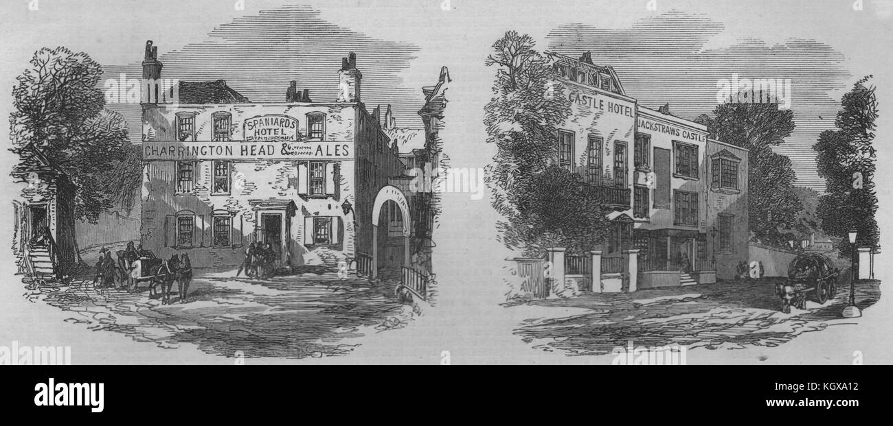 The old taverns. Hampstead 1871. The Illustrated London News Stock Photo