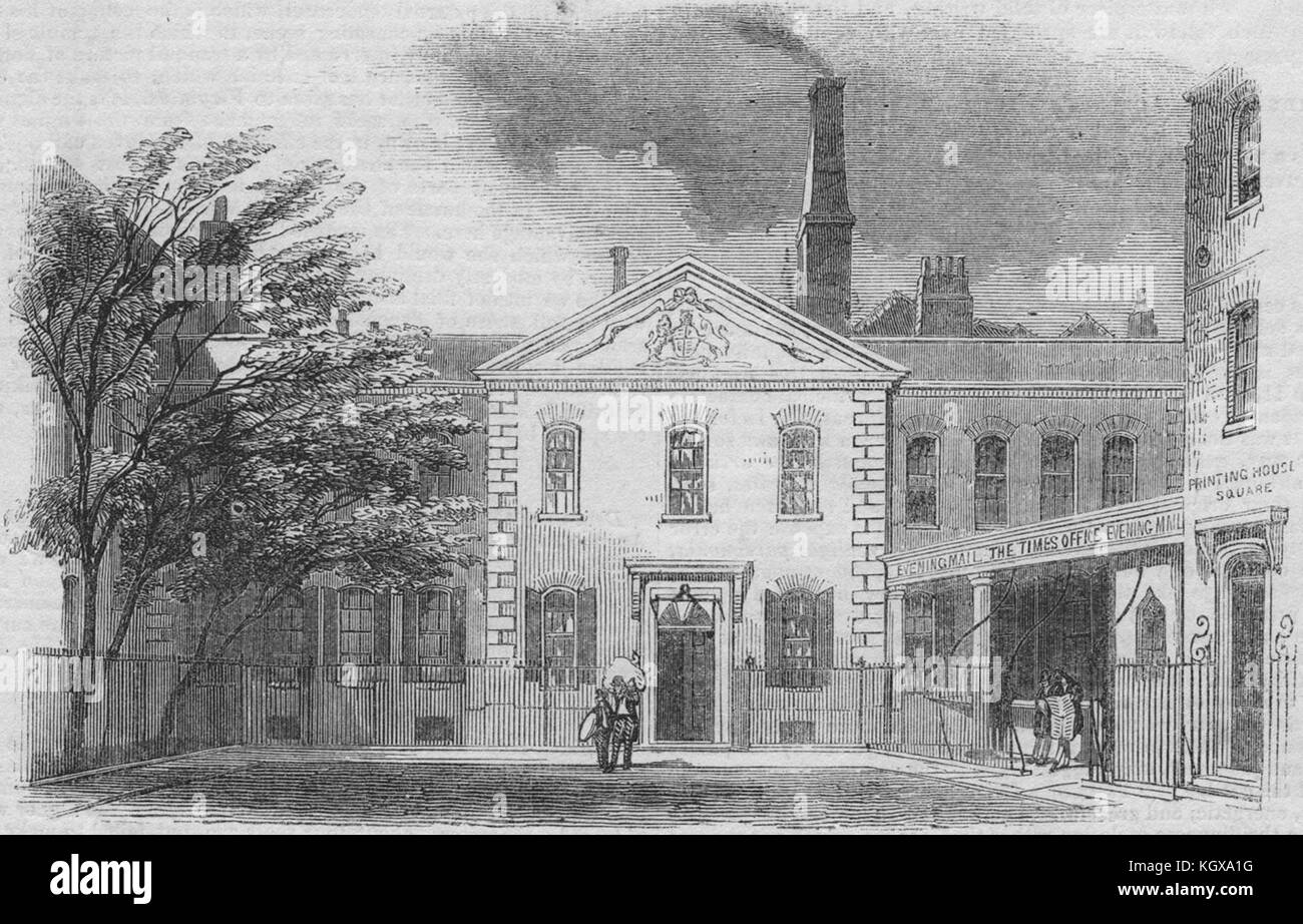 Times printing office. London 1843. The Illustrated London News Stock Photo