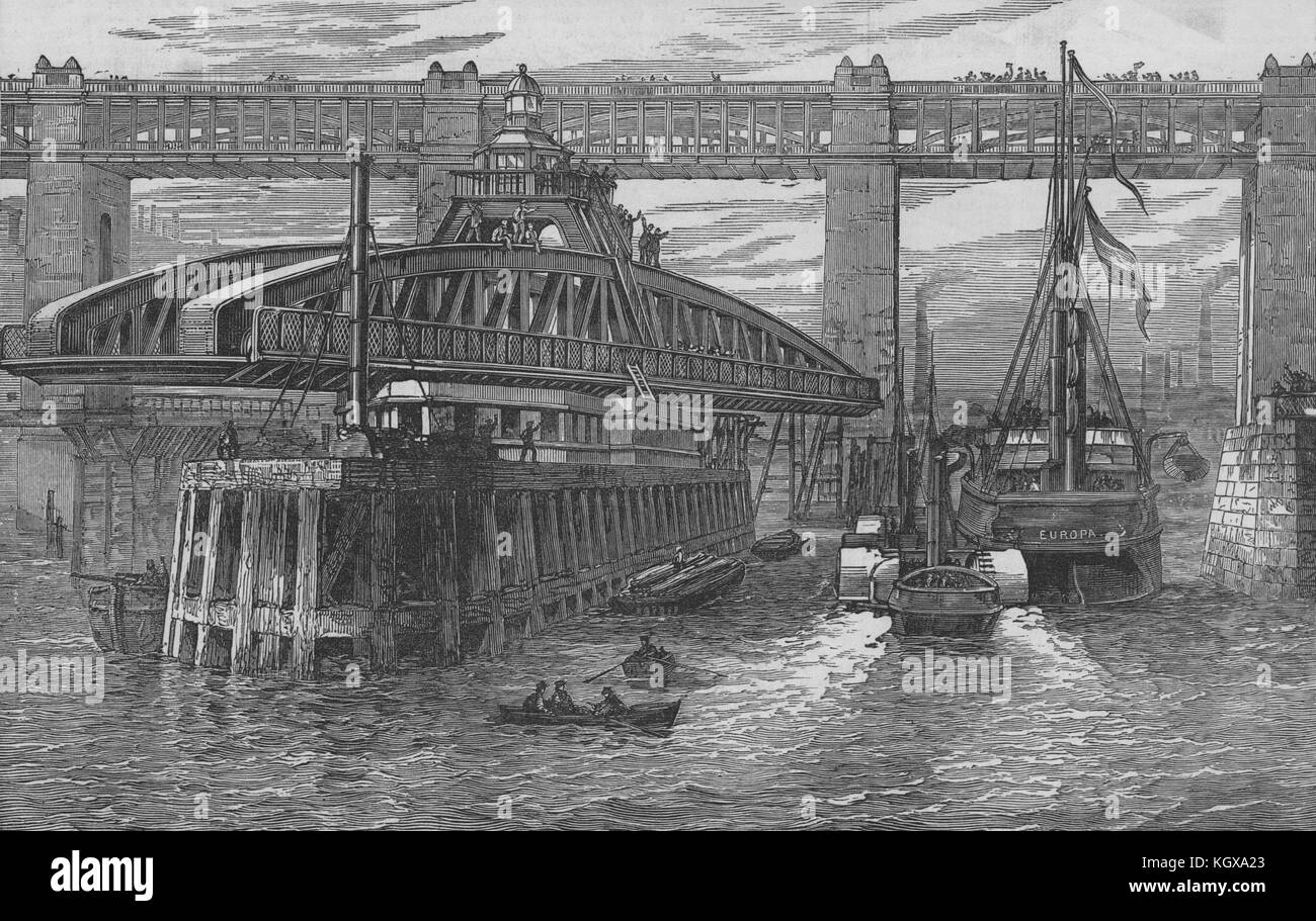 Opening of the new swing bridge at NewcastleonTyne. Northumberland