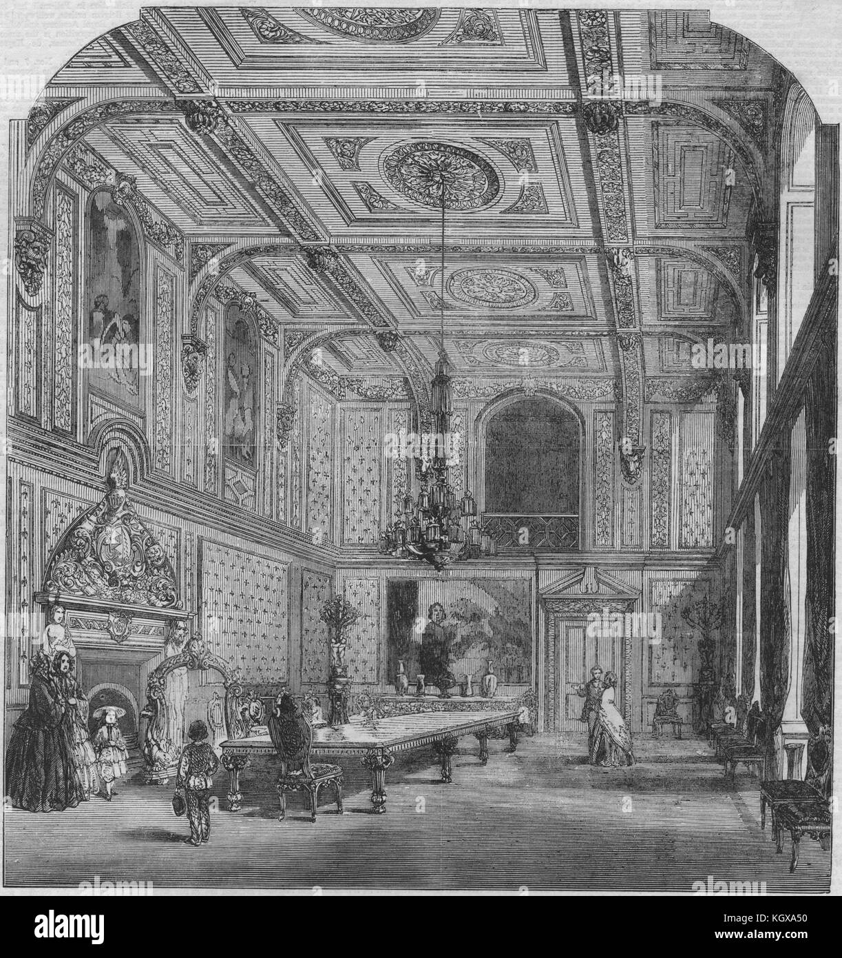 The great dining hall at Somerleyton. Suffolk 1857. The Illustrated ...