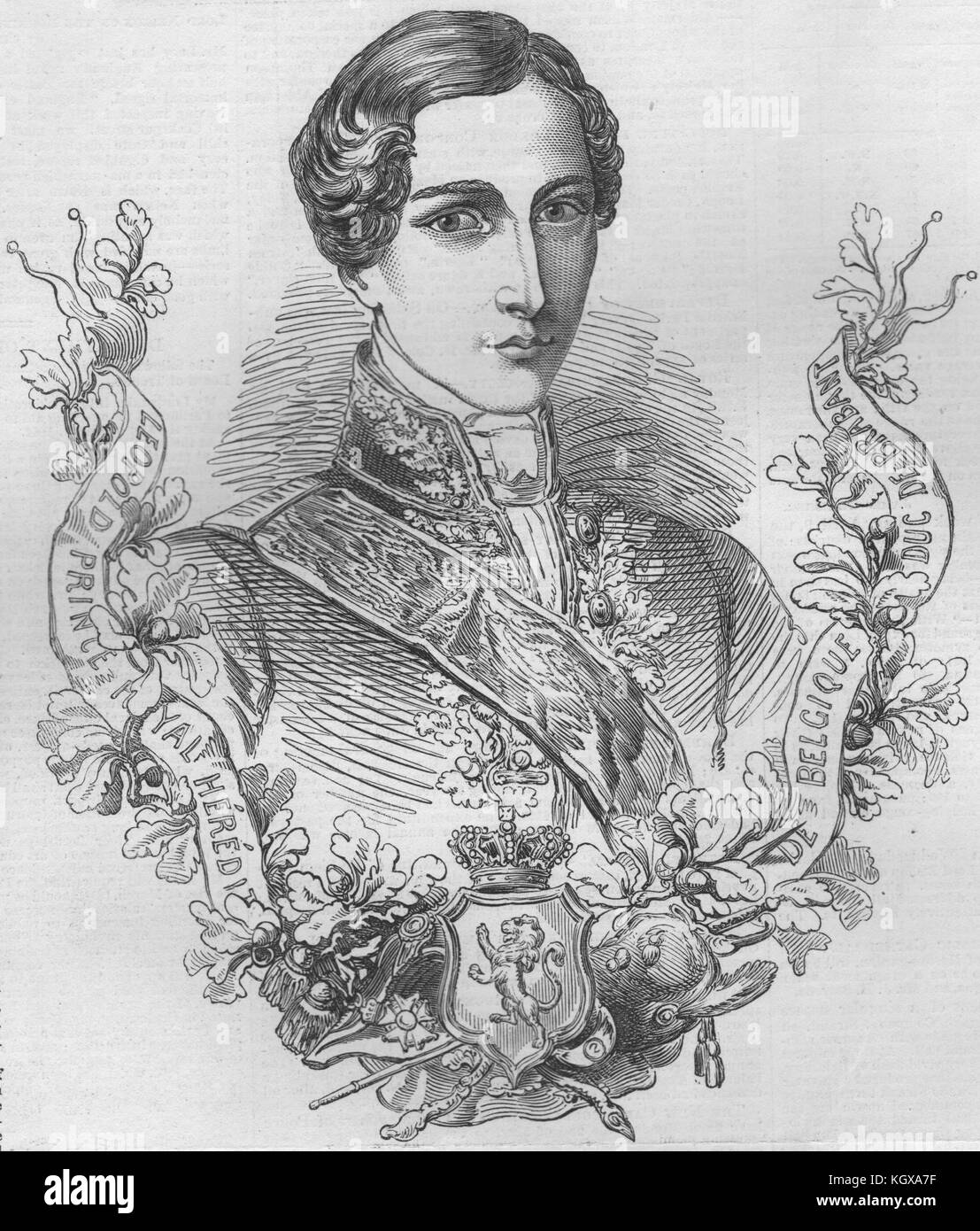 His Royal Highness the Duke de Brabant. Belgium 1853. The Illustrated London News Stock Photo