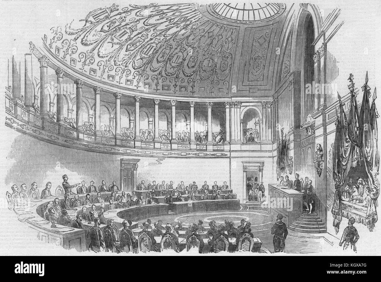Duke de Brabant, Prince Royal, installed as member of the Belgian Senate 1853. The Illustrated London News Stock Photo