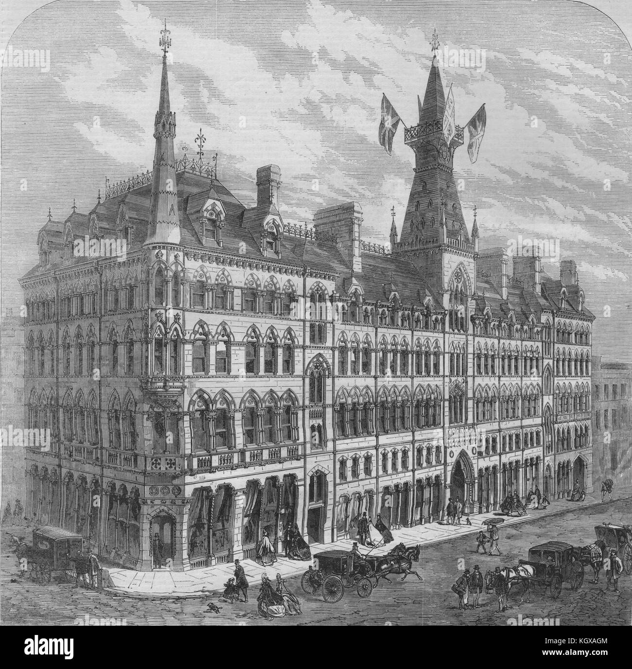 New Exchange Buildings at Birmingham 1863. The Illustrated London News Stock Photo