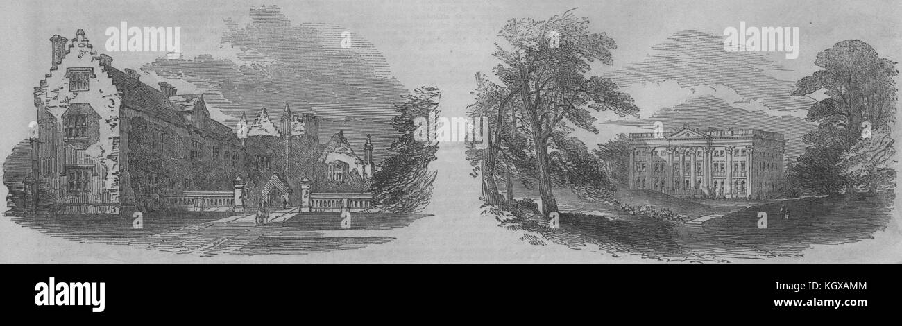 The Manor House Chenies Moor Park Buckinghamshire 1851 The Illustrated London News Stock