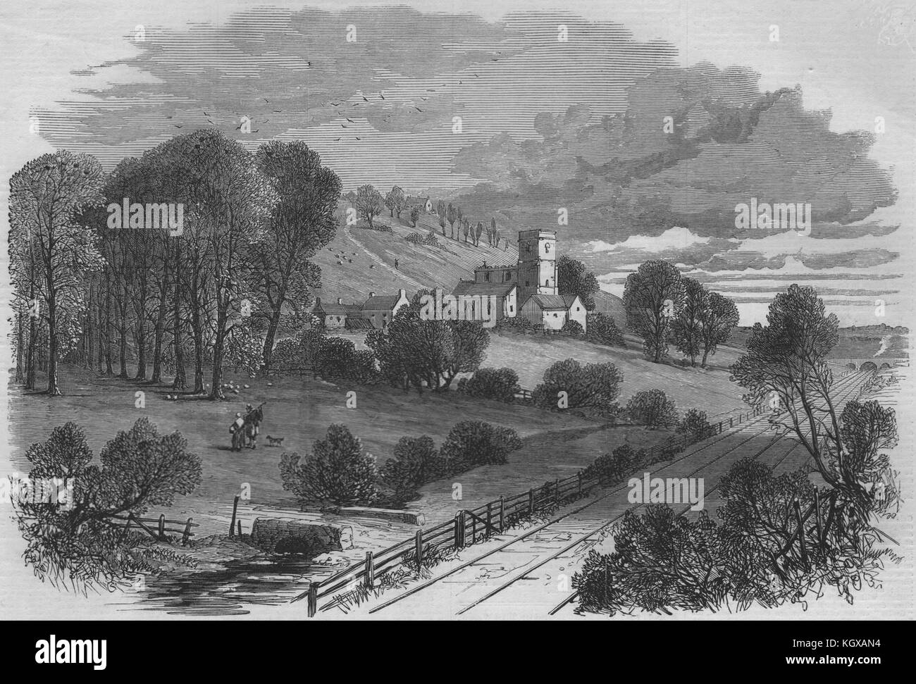 Normanton, on the Lincoln and Honington railway. Lincolnshire 1867. The Illustrated London News Stock Photo
