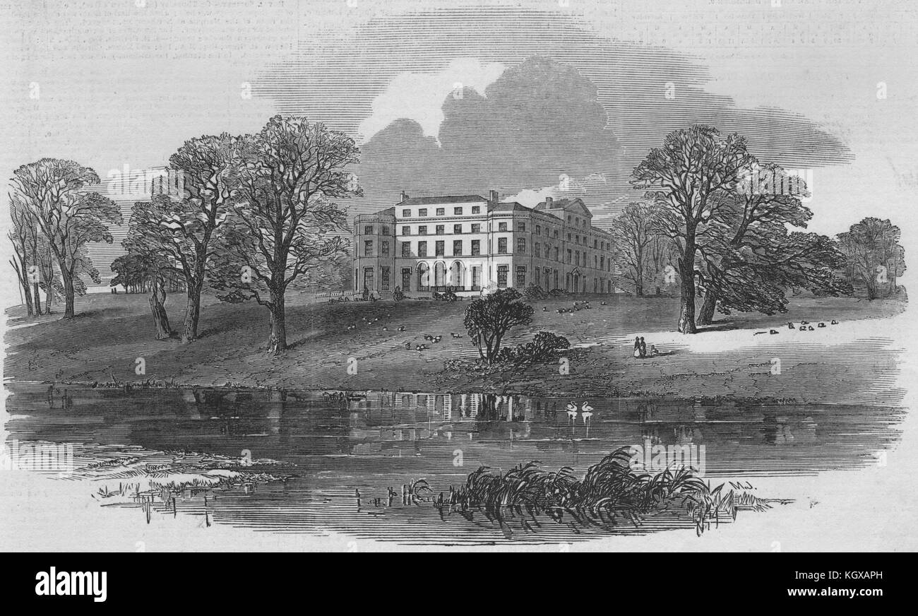 Brocket Hall, Herts, the seat of Viscount Melbourne. Hertfordshire 1848. The Illustrated London News Stock Photo