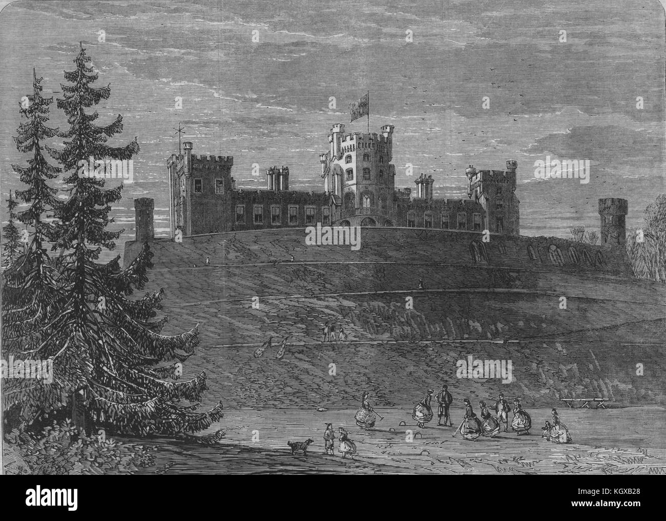North east front of Belvoir Castle. Leicestershire 1866. The