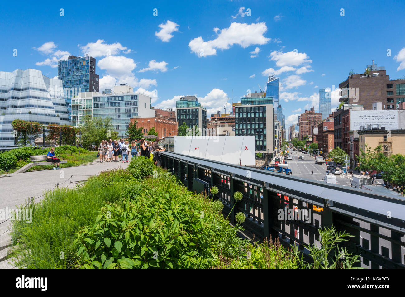 New york usa new york the high line new york urban park formed from an abandoned elevated rail line in Chelsea lower Manhattan New york city HIGHLINE Stock Photo