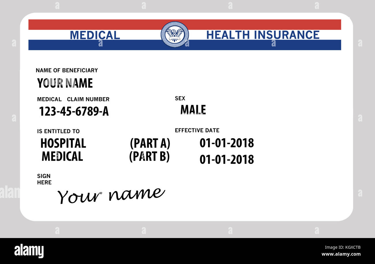 medicare health insurance card. this is a john doe mock
