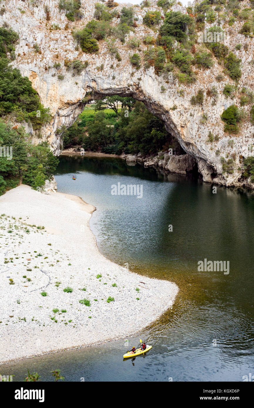 France. Ardeche (07). Gorges of Ardeche. Vallon Pont d'Arc, high place ...
