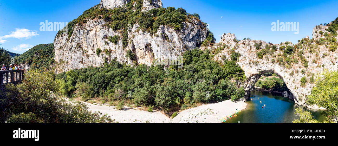 France. Ardeche (07). Gorges of Ardeche. Vallon Pont d'Arc, high place ...