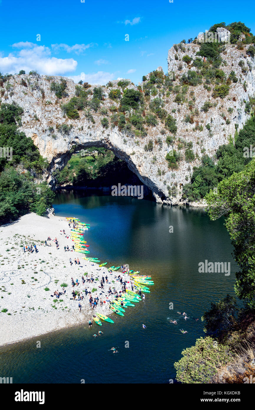 France. Ardeche (07). Gorges of Ardeche. Vallon Pont d'Arc, high place ...