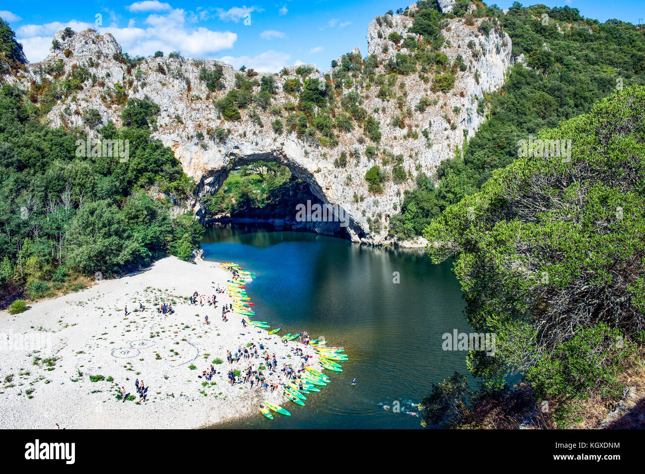 France. Ardeche (07). Gorges of Ardeche. Vallon Pont d'Arc, high place ...