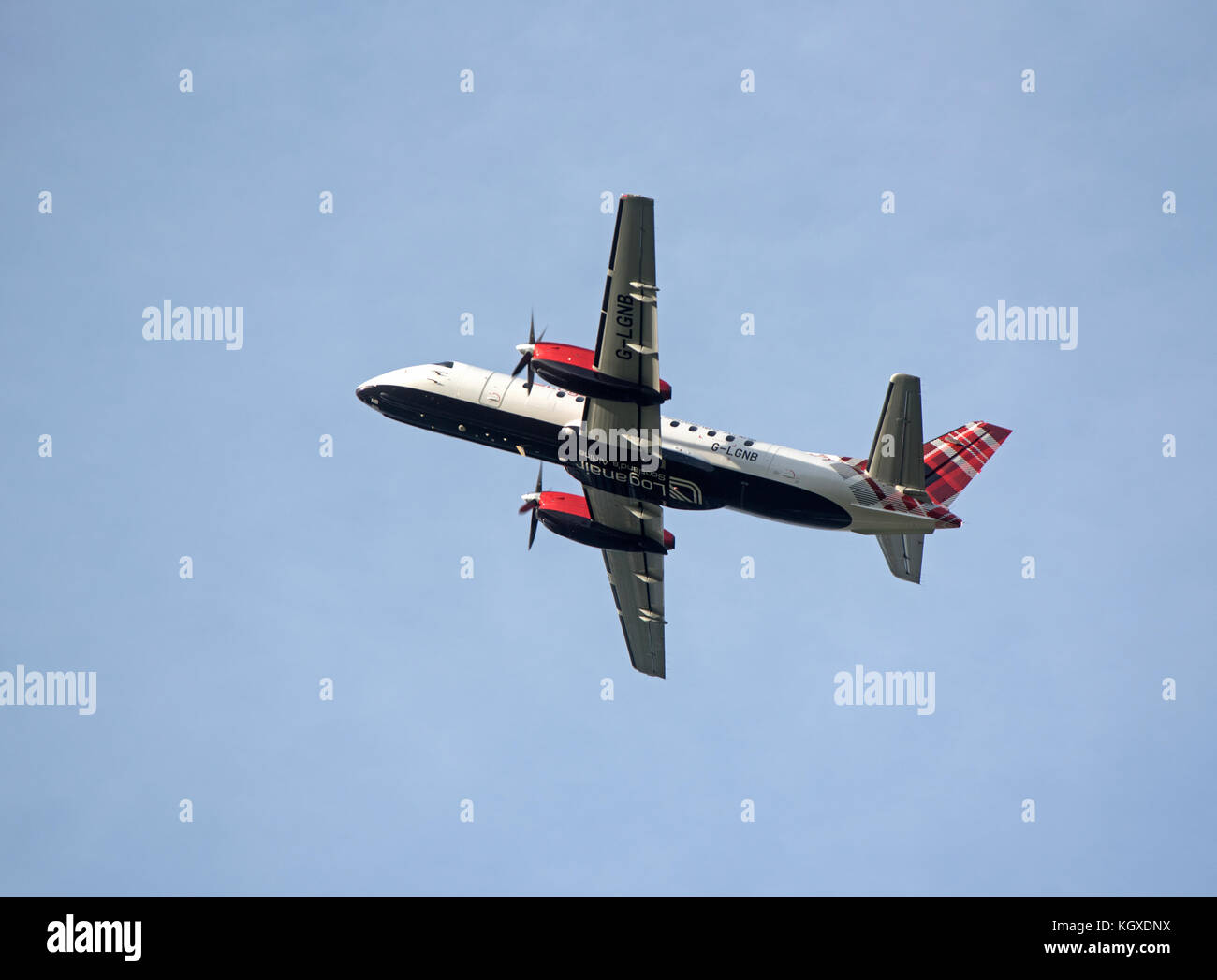 Loganair G-LGNN taxining prior to take off from Inverness Dalcross Airport. in the Scottish Highlands. Stock Photo