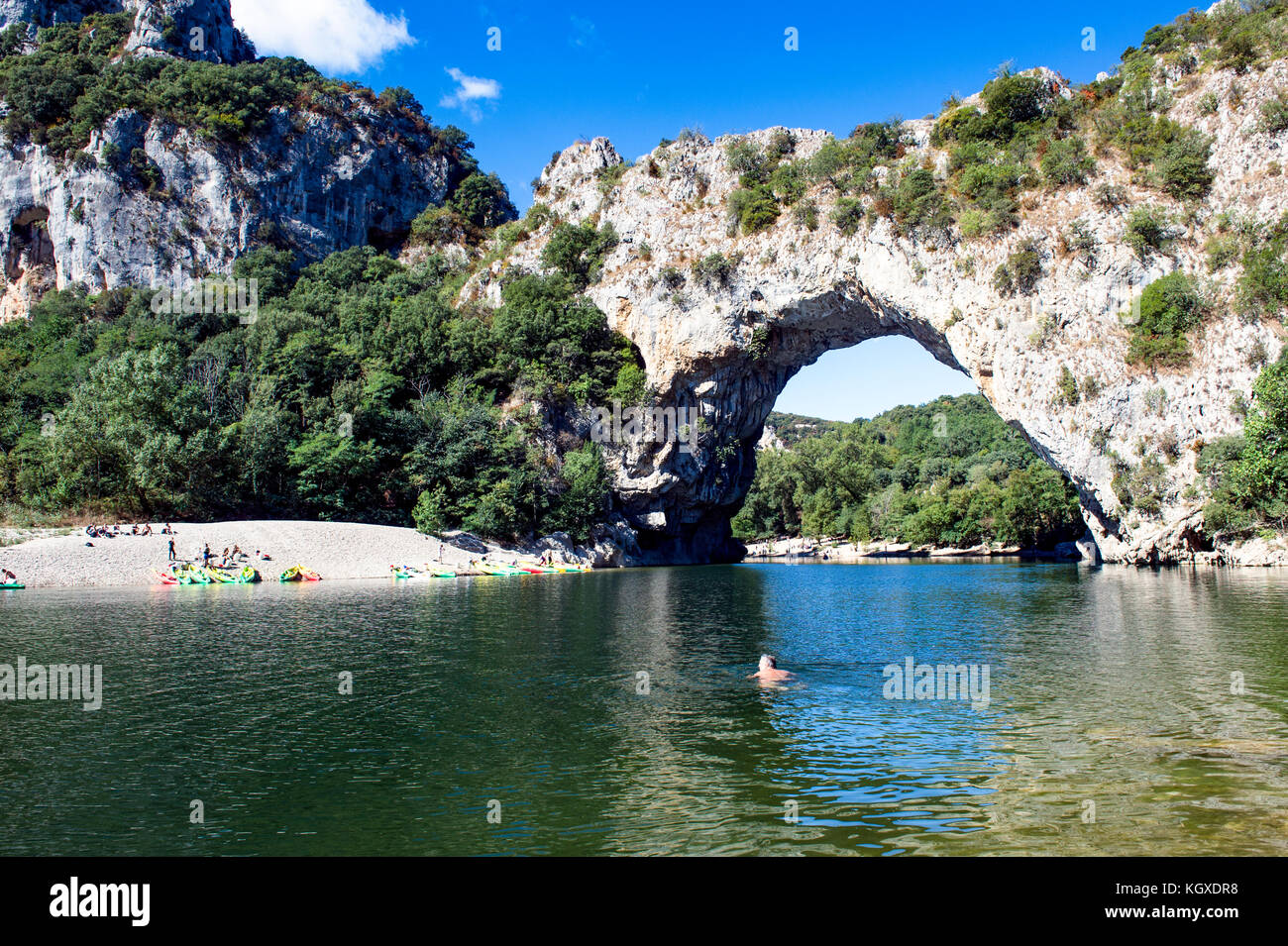 France. Ardeche (07). Gorges of Ardeche. Vallon Pont d'Arc, high place ...