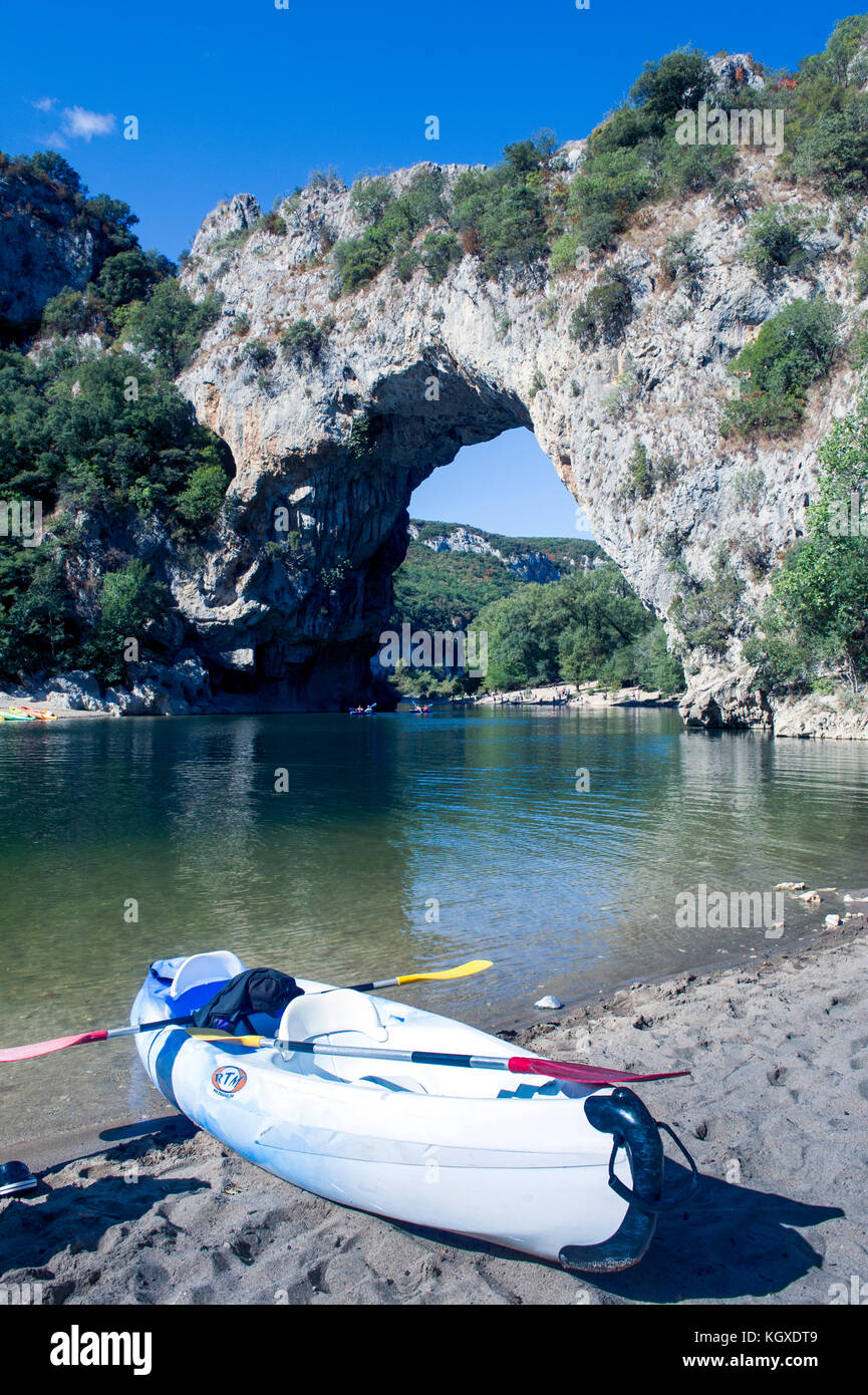 France. Ardeche (07). Gorges of Ardeche. Vallon Pont d'Arc, high place ...