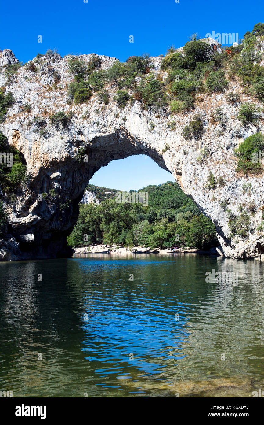 France. Ardeche (07). Gorges of Ardeche. Vallon Pont d'Arc, high place ...