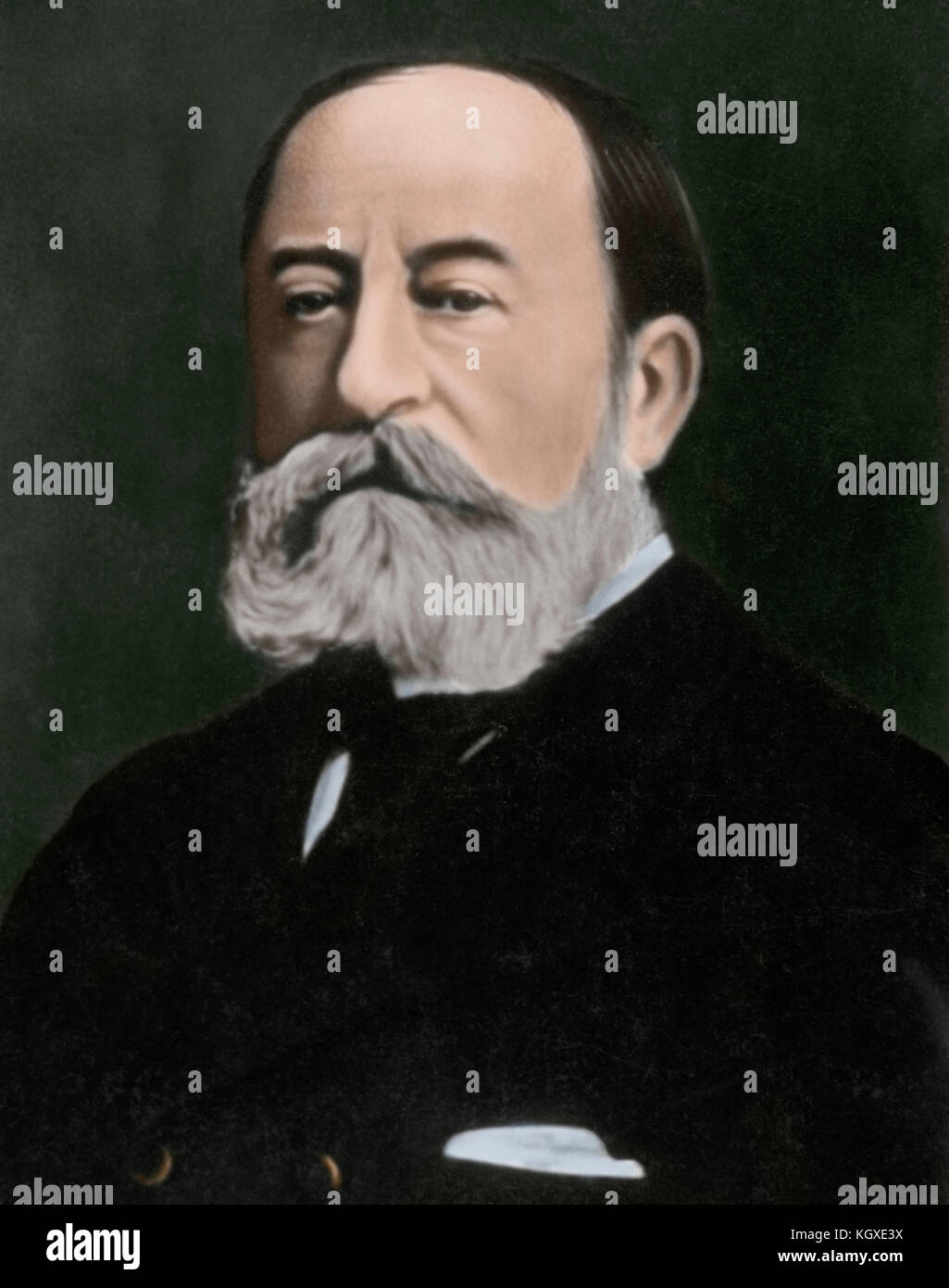 Camille Saint-Saens (1835-1921). French composer, organist, conductor and pianist. Romantic era. Portrait. Photography. Colored. Stock Photo