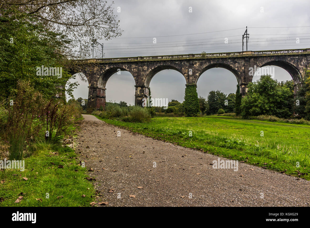 The Sankey Viaduct in Newton le Willows, Merseyside Stock Photo