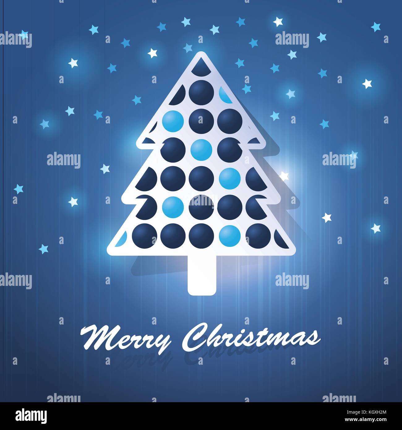 Blue Christmas Tree Greeting Card Vector Stock Vector Image & Art - Alamy