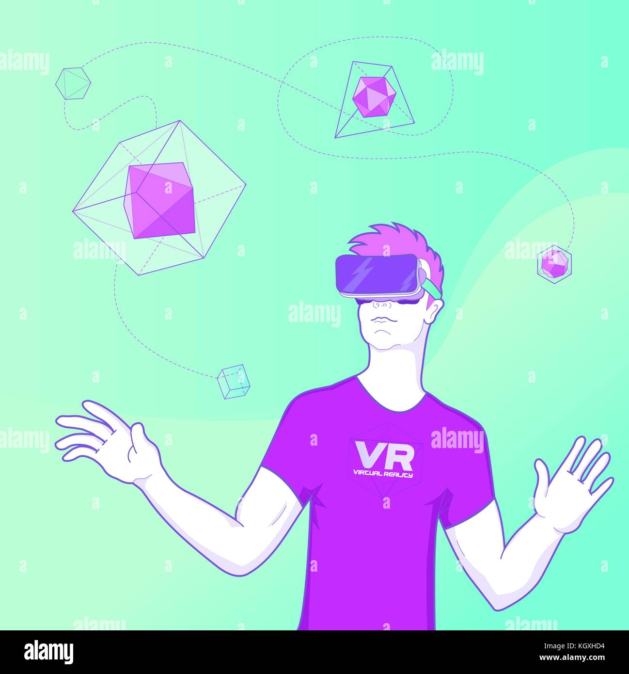 Man using Virtual reality glasses concept Stock Vector Image & Art Alamy