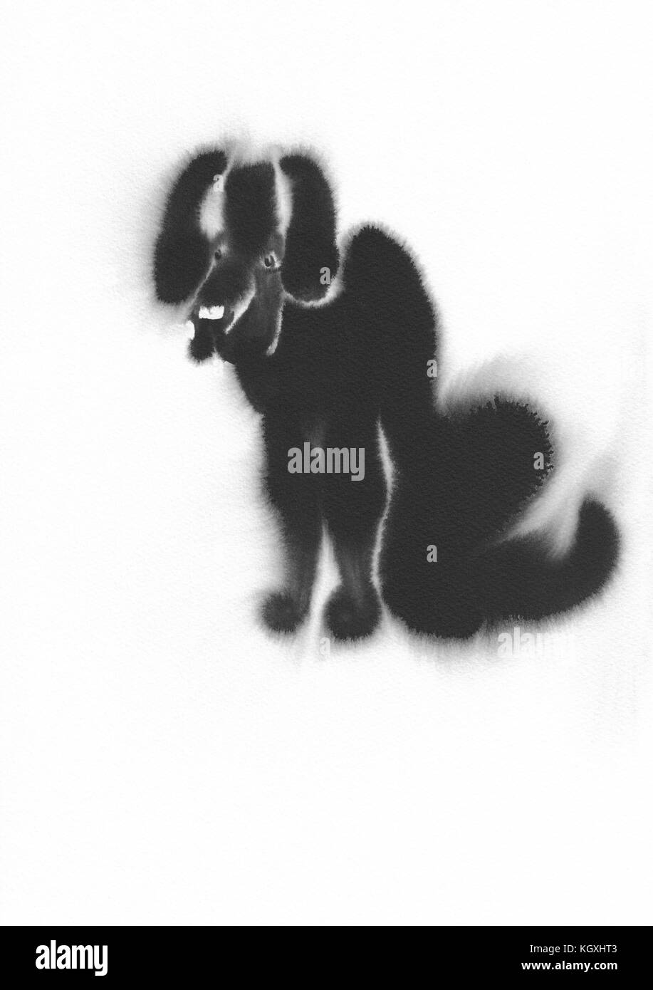 black dog watercolor Stock Photo Alamy