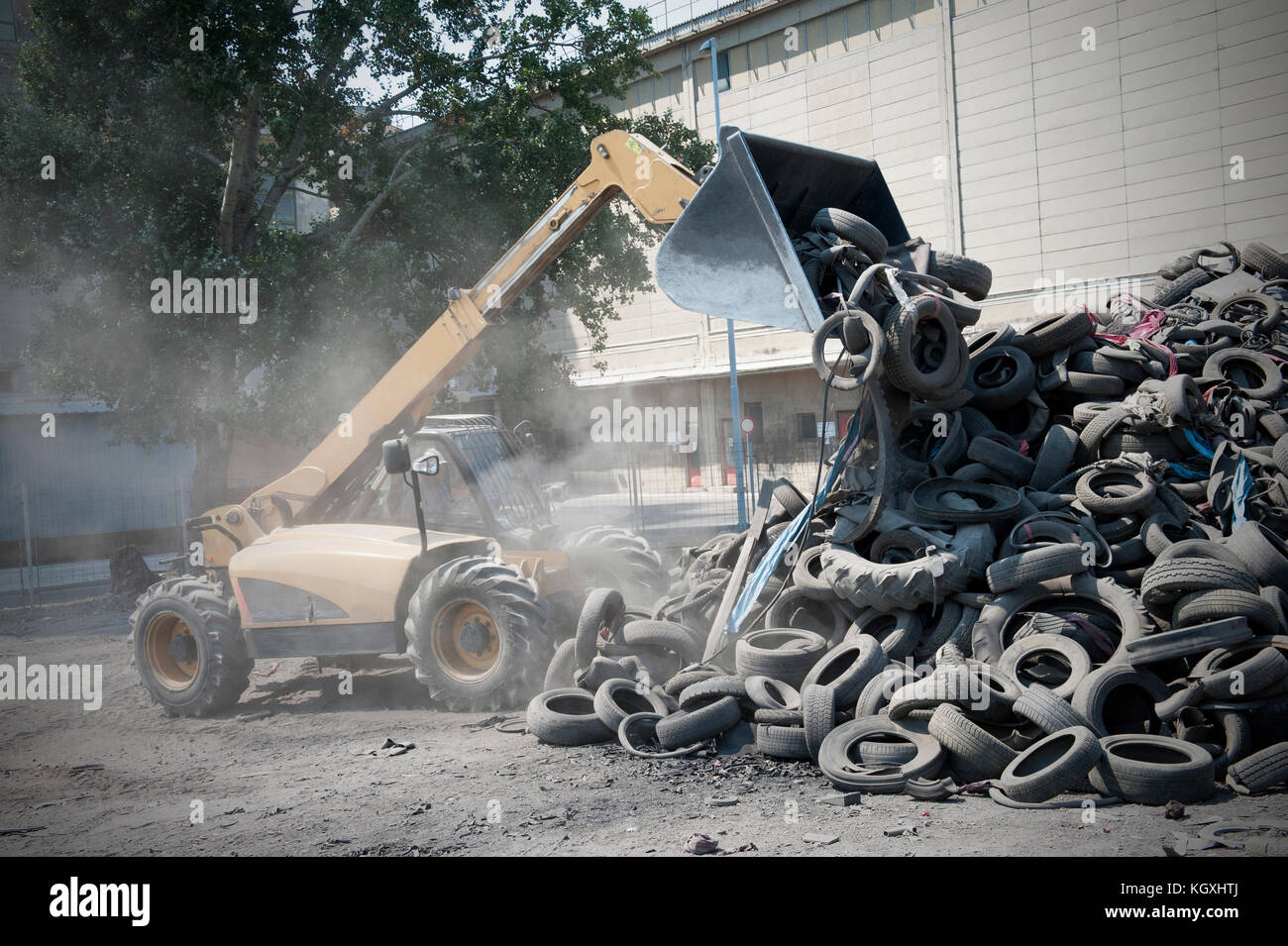 Recycling tire factory Stock Photo Alamy